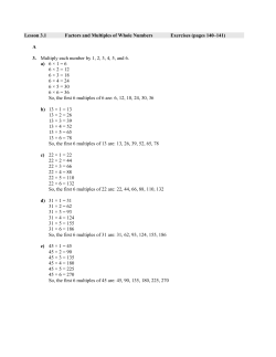 Lesson 3.1 Factors and Multiples of Whole Numbers Exercises