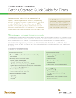 DOL Fiduciary Rule Considerations Getting Started