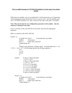 How to explicit message to 1734 Point IO modules to set the range