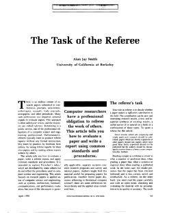 The Task of the Referee