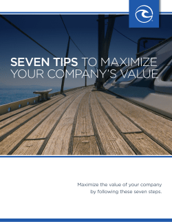 seven tips to maximize your company`s value