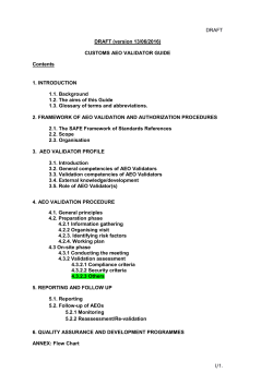 CUSTOMS AEO VALIDATOR /AUDITOR GUIDE