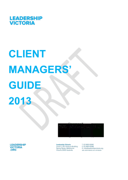 Client Manager Guide - Leadership Victoria