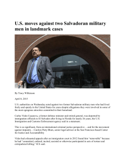 U.S. moves against two Salvadoran military men in landmark cases
