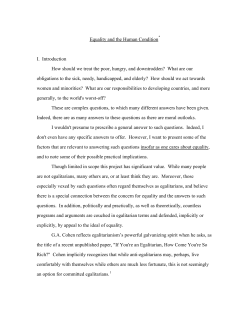 Equality and the Human Condition