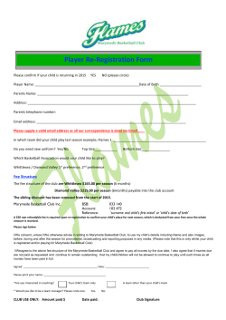 Player Re-Registration Form - Marymede Flames Basketball Club