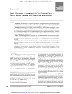 Batch Effects and Pathway Analysis
