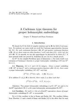 A Carleman type theorem for proper holomorphic