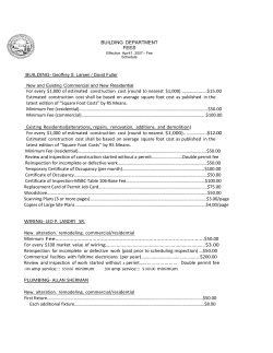 For every $1,000 of estimated construction cost (round to nearest