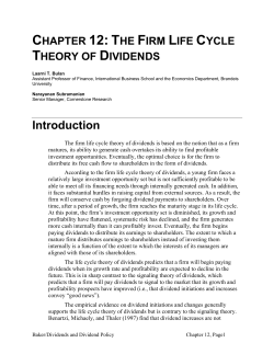 The Life Cycle Theory of the Firm
