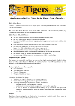 GCCC Senior Players Code of Conduct