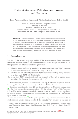 Finite Automata, Palindromes, Powers, and Patterns