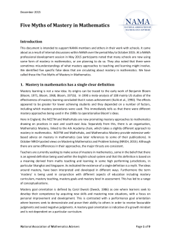 Five Myths of Mastery in Mathematics