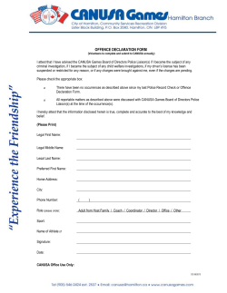 OFFENCE DECLARATION FORM (Volunteers to complete and