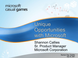 Unique Opportunities with Microsoft