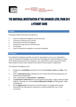Student Guide - Welsh Baccalaureate