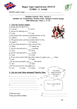 Megyei Angol csapatverseny 2014/15 FLYERS