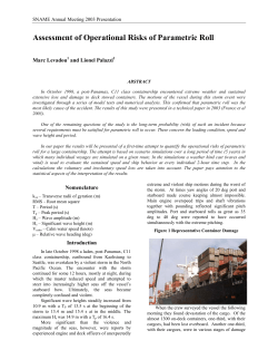 Assessment of Operational Risks of Parametric Roll