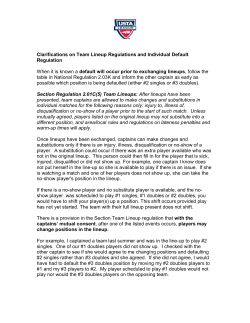 Clarifications on Team Lineup Regulations and Individual Default