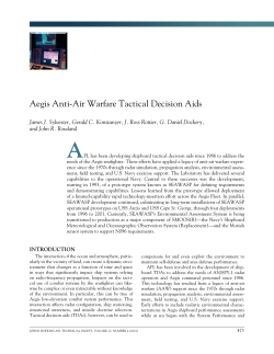 Aegis Anti-Air Warfare Tactical Decision Aids