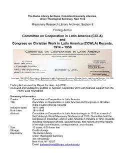 MRL9: Committee on Cooperation in Latin America and Congress