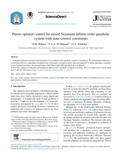 Pareto Optimal Control For Mixed Neumann Infinite