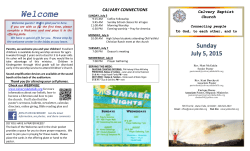 Sunday July 5, 2015 - Calvary Baptist Church
