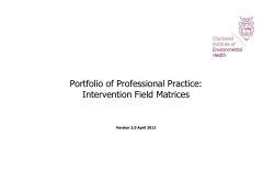Portfolio of Professional Practice