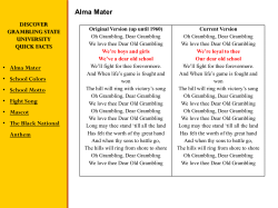 DISCOVER GRAMBLING STATE UNIVERSITY QUICK FACTS Alma