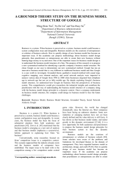 a grounded theory study on the business model structure of