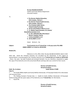 No.Swa-Ni(1)B(13)1439/93 Health and Family Welfare Department