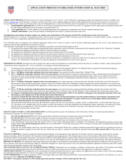 Application to host an International Game