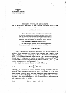 UNIFORM MODERATE DEVIATIONS Let (E, 8) be a general