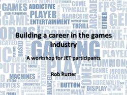 Building a career in the games industry