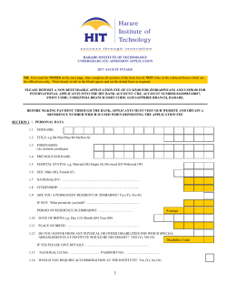 Application Forms - Harare Institute of Technology