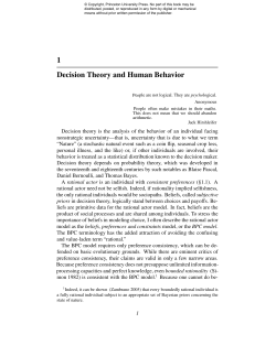 1 Decision Theory and Human Behavior
