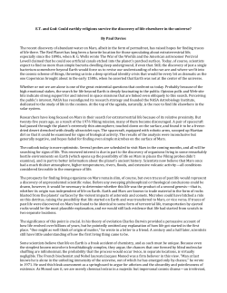 Paul Davies, "E.T. and God"