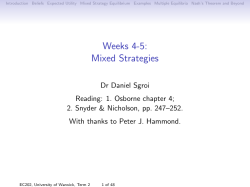 Mixed Strategies - University of Warwick