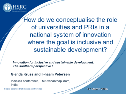 How do we conceptualise the role of universities and PRIs