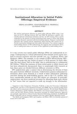 Institutional Allocation in Initial Public Offerings