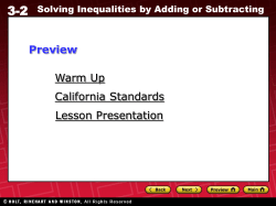 3-2 Solving Inequalities by Adding or Subtracting
