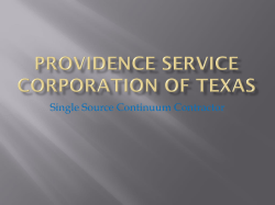 Providence Service Corporation of Texas - TACFS