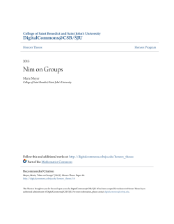 Nim on Groups - DigitalCommons@CSB/SJU