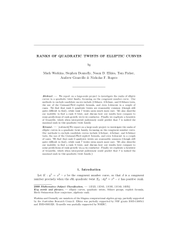 RANKS OF QUADRATIC TWISTS OF ELLIPTIC CURVES by Mark