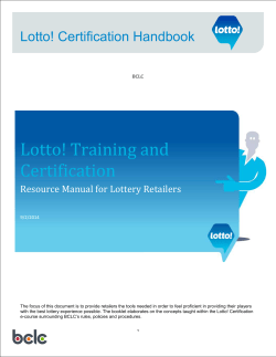 Lotto! Training and Certification