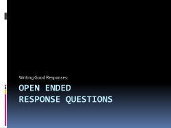 Open Ended response questions - podcasts.shelbyed.k12.al.