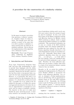 A procedure for the construction of a similarity relation
