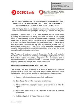 OCBC Bank and Bank of Singapore launch first air miles card in