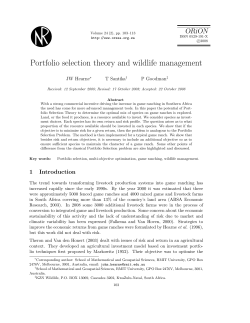 Portfolio selection theory and wildlife management