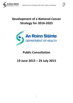 Development of a National Cancer Strategy for 2016